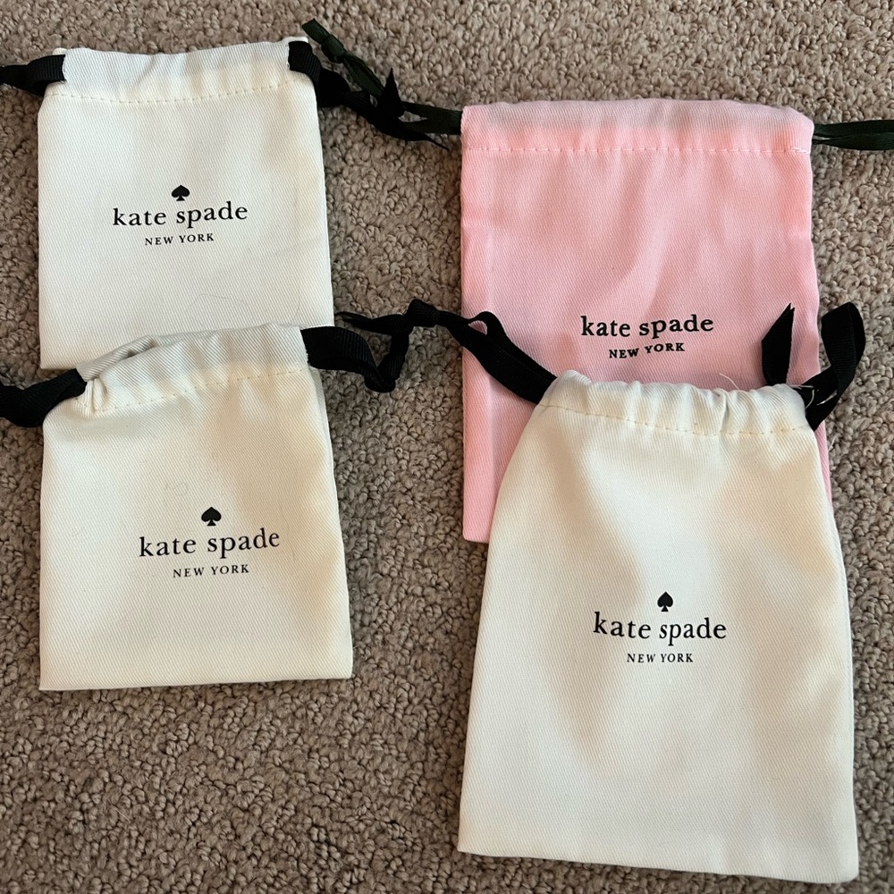 Kate Spade Cream and Pink Jewelry Pouch Set
